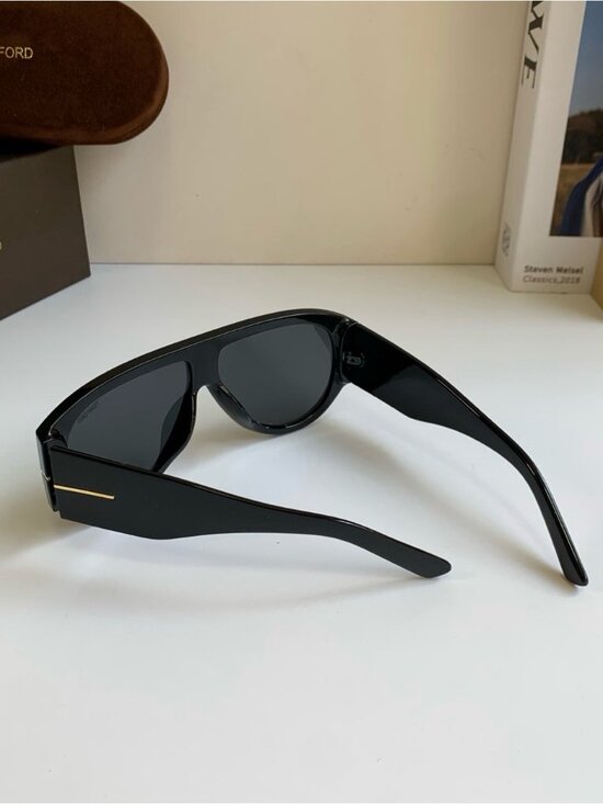 Tom Ford Black Sunglasses with Gold T-Detail main image 5